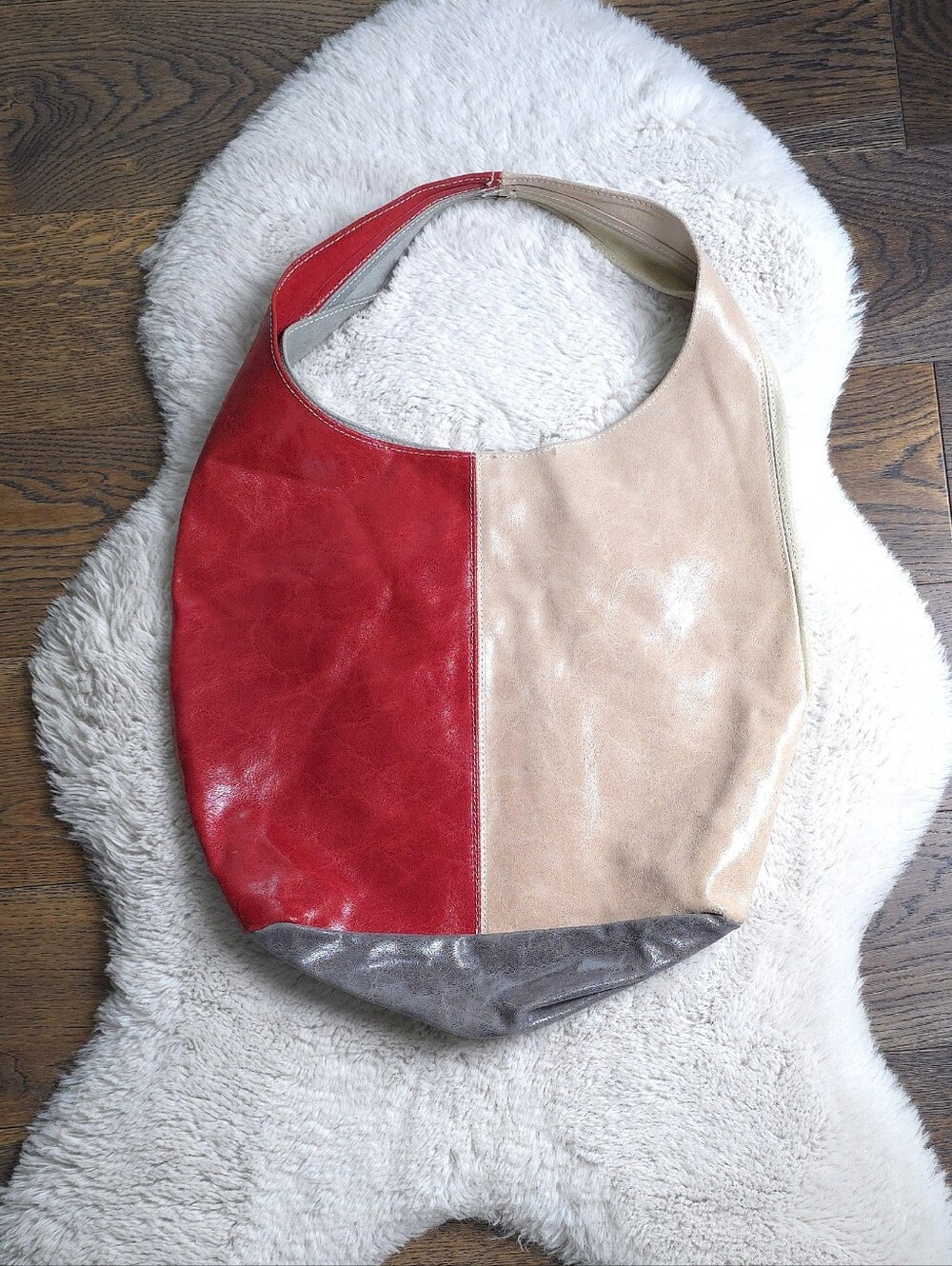 Euro Italian Patchwork Leather Hobo Shoulder Bag